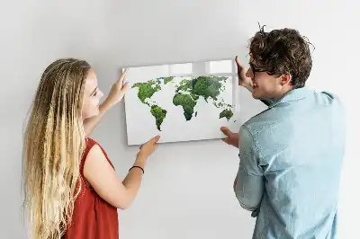 Ekologiczna mapa świata wersja z tablicą magnetyczną i pisakiem