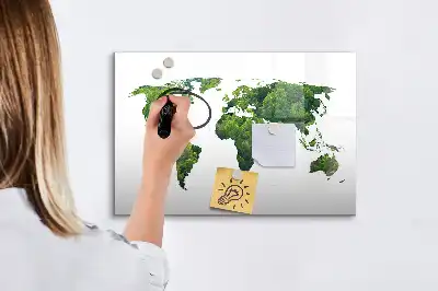 Ekologiczna mapa świata wersja z tablicą magnetyczną i pisakiem