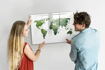 Ekologiczna mapa świata wersja z tablicą magnetyczną i pisakiem