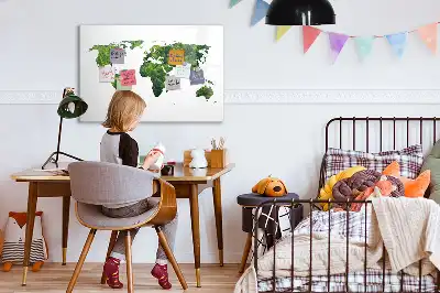 Ekologiczna mapa świata wersja z tablicą magnetyczną i pisakiem