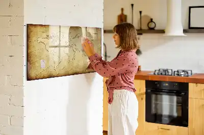 Tablica magnetyczna z pisakiem wzór starej mapy świata
