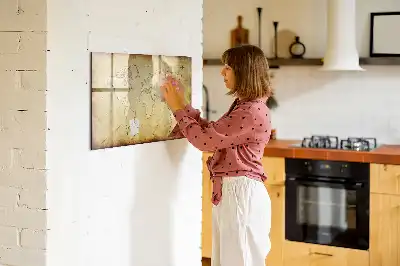 Tablica magnetyczna z pisakiem wzór starej mapy świata