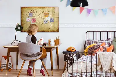 Tablica magnetyczna z pisakiem wzór starej mapy świata