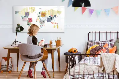 Tablica magnetyczna do pisania z nazwami państw