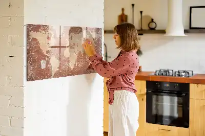 Tablica magnetyczna z pisakiem mapa świata na cegłę