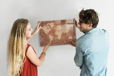 Tablica magnetyczna z pisakiem mapa świata na cegłę