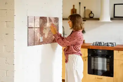 Tablica magnetyczna z pisakiem mapa świata na cegłę