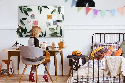 Tablica magnetyczna do pisania z motywem ramki z liści