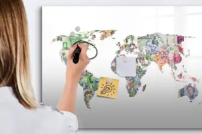 Tablica magnetyczna mapa z banknotów do pisania