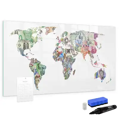Tablica magnetyczna mapa z banknotów do pisania