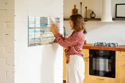 Tablica magnetyczna z pisakiem w kolorze porysowanego drewna