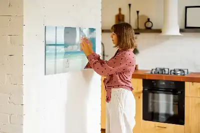 Tablica magnetyczna do pisania z motywem krajobrazu morskiego