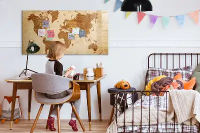 Tablica magnetyczna z motywem mapy świata w starym stylu
