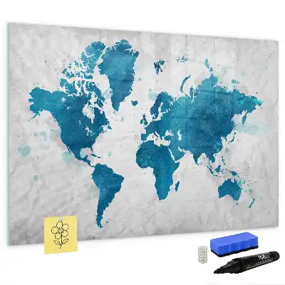 Mapa świata tablica magnetyczna z pisakiem