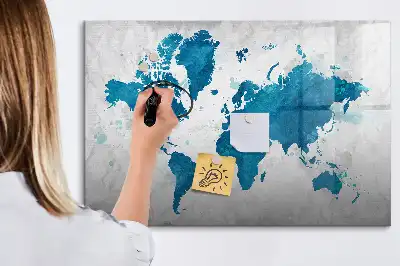 Mapa świata tablica magnetyczna z pisakiem