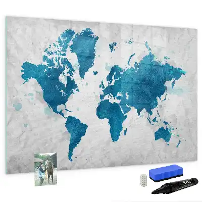 Mapa świata tablica magnetyczna z pisakiem