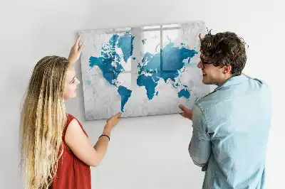 Mapa świata tablica magnetyczna z pisakiem