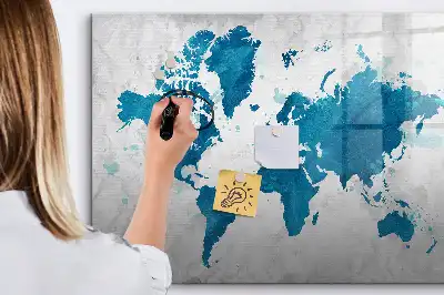 Mapa świata tablica magnetyczna z pisakiem