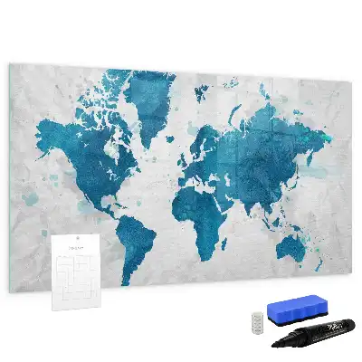 Mapa świata tablica magnetyczna z pisakiem