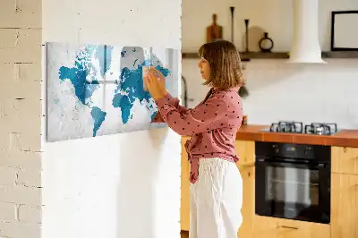 Mapa świata tablica magnetyczna z pisakiem