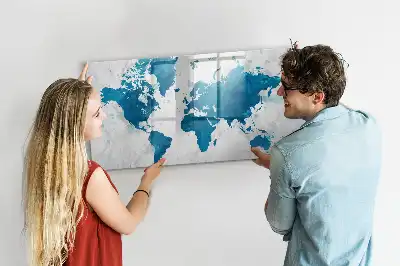 Mapa świata tablica magnetyczna z pisakiem