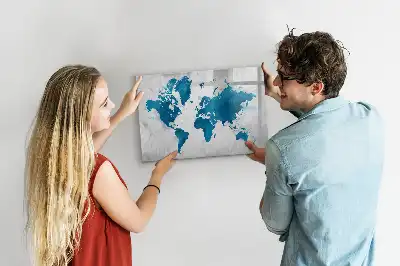 Mapa świata tablica magnetyczna z pisakiem