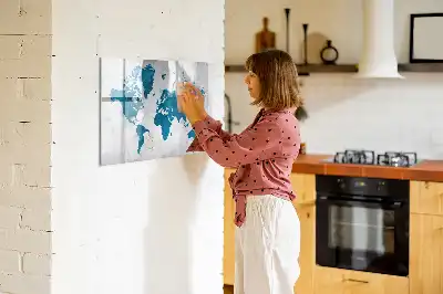 Mapa świata tablica magnetyczna z pisakiem