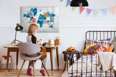 Mapa świata tablica magnetyczna z pisakiem