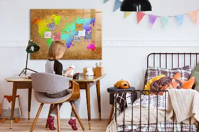 Tablica magnetyczna do pisania tęczowa mapa świata