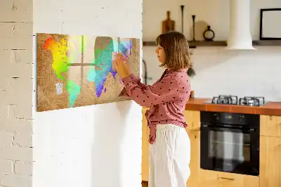 Tablica magnetyczna do pisania tęczowa mapa świata