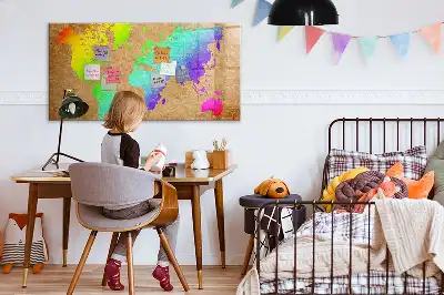 Tablica magnetyczna do pisania tęczowa mapa świata