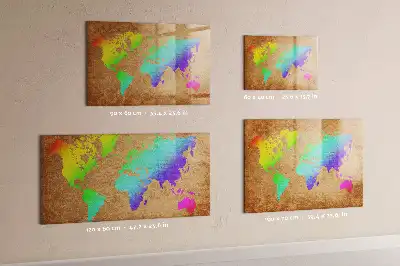 Tablica magnetyczna do pisania tęczowa mapa świata