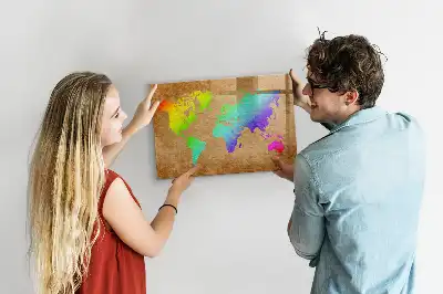 Tablica magnetyczna do pisania tęczowa mapa świata