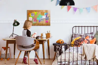 Tablica magnetyczna do pisania tęczowa mapa świata