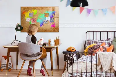 Tablica magnetyczna do pisania tęczowa mapa świata