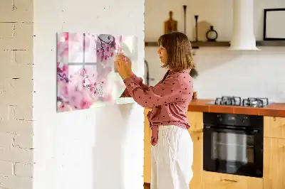 Tablica magnetyczna z pisakiem wzór wiosenne kwiaty