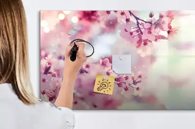 Tablica magnetyczna z pisakiem wzór wiosenne kwiaty