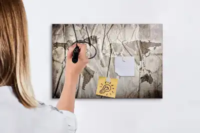 Tablica magnetyczna do pisania wzór mapy świata