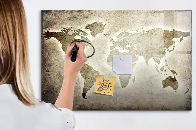 Mapa świata tablica magnetyczna z pisakiem