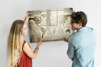 Mapa świata tablica magnetyczna z pisakiem