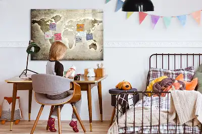 Mapa świata tablica magnetyczna z pisakiem