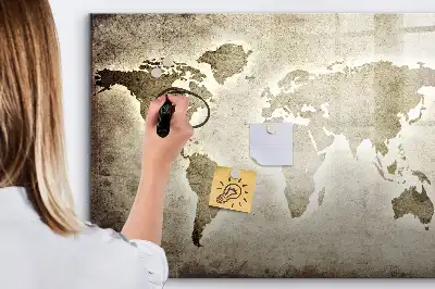 Mapa świata tablica magnetyczna z pisakiem