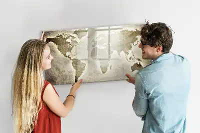 Mapa świata tablica magnetyczna z pisakiem
