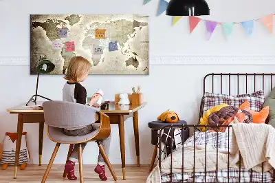 Mapa świata tablica magnetyczna z pisakiem