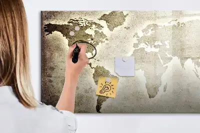 Mapa świata tablica magnetyczna z pisakiem