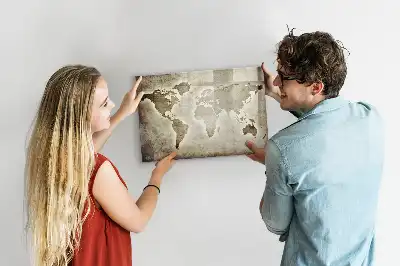 Mapa świata tablica magnetyczna z pisakiem