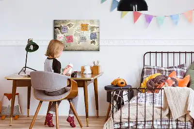 Mapa świata tablica magnetyczna z pisakiem