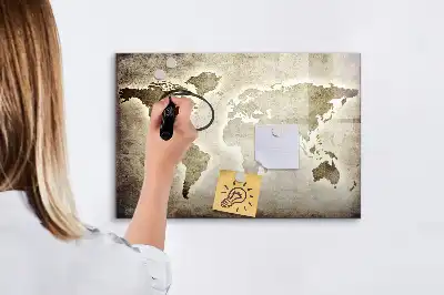 Mapa świata tablica magnetyczna z pisakiem