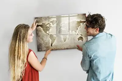 Mapa świata tablica magnetyczna z pisakiem