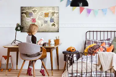 Mapa świata tablica magnetyczna z pisakiem